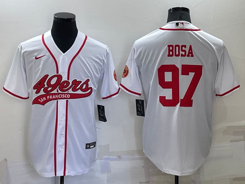 Men San Francisco 49ers #97 Bosa White 2022 Nike Co branded NFL Jersey